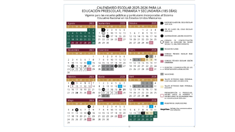 CALENDARIO DEL CICLO ESCOLAR 2025-2026