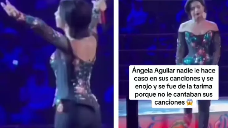 Angela Aguilar abandona escenario por berrinche