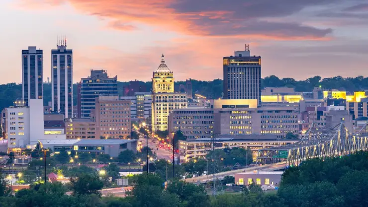 la vista panorámica de la bonita ciudad Peoria en Illinois