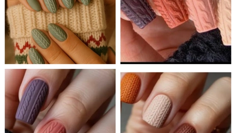 estilos de uñas efecto suéter