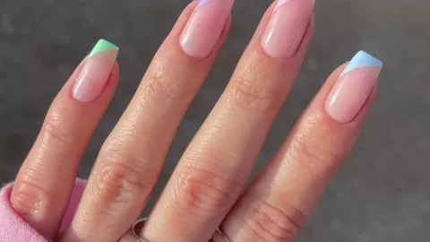 uñas colores pastel oficina