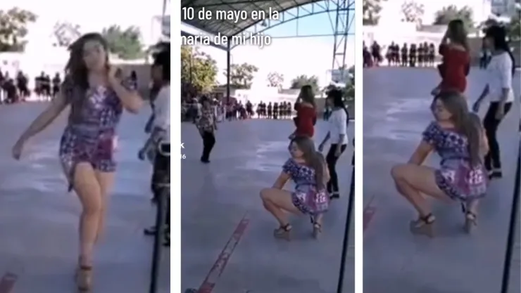 Mamá perrea hasta el suelo en el festival del Día de las Madres en la escuela de su hijo
