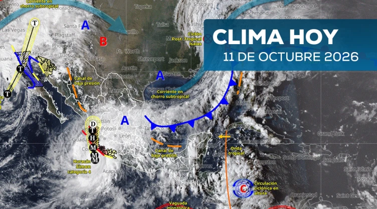 México tendrá clima con lluvias fuertes y descargas eléctricas por huracán “Simon”