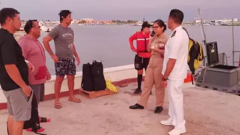 Rescatan a pescador herido en altamar; lo trasladan al Puerto de Yucalpetén