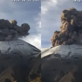 Actividad del Popocatépetl HOY: Amanece con densa columna de humo este lunes