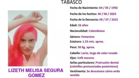 Lizeth Melisa desaparecida Tabasco