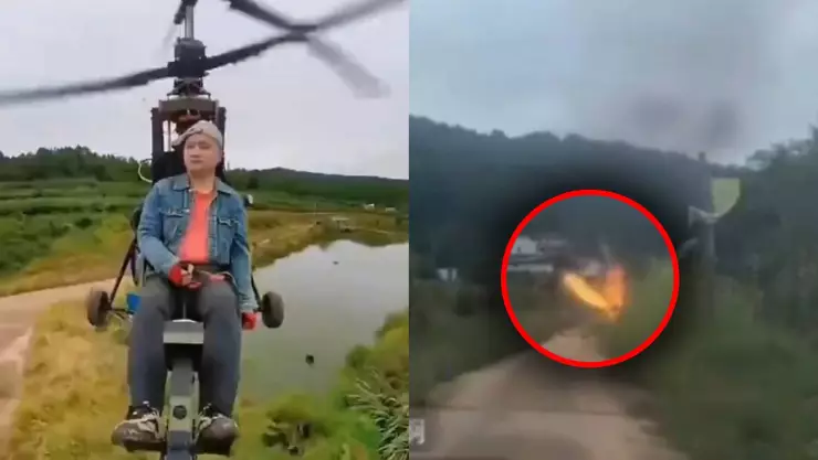 Fuerte VIDEO: Influencer graba momento de su muerte; se estrelló en un helicóptero que él mismo fabricó