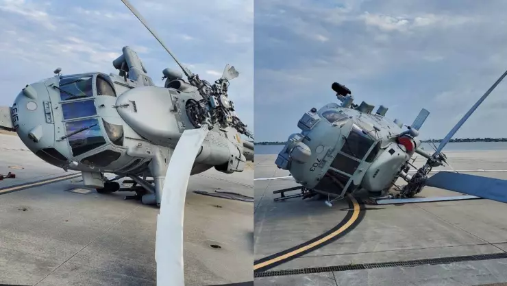 Helicopteros volcados base naval norfolk