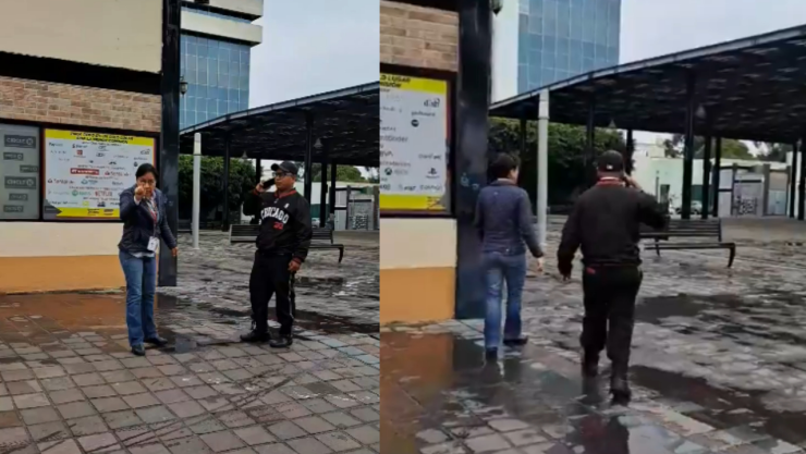 Momento en que funcionaria de Jumapa amenaza a hombre en Celaya
