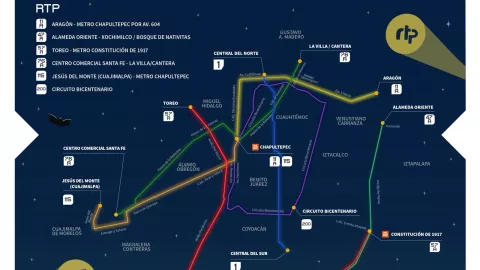 Rutas y horarios del transporte p&uacute;blico nocturno en CDMX