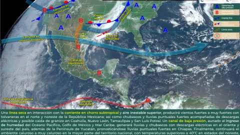 Los fenómenos climáticos que generarán estados con máximas de 5 grados en México
