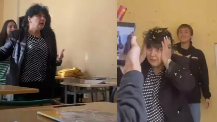 Alumnos fingen pelear para sorprender a maestra en su cumpleaños; video viral