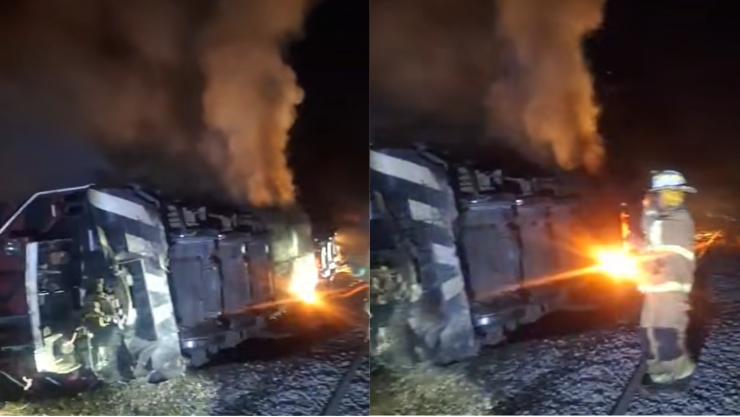 Descarrilamiento tren en Armería Colima