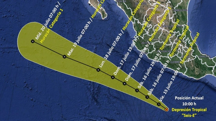 depresión tropical Estelle Pacífico