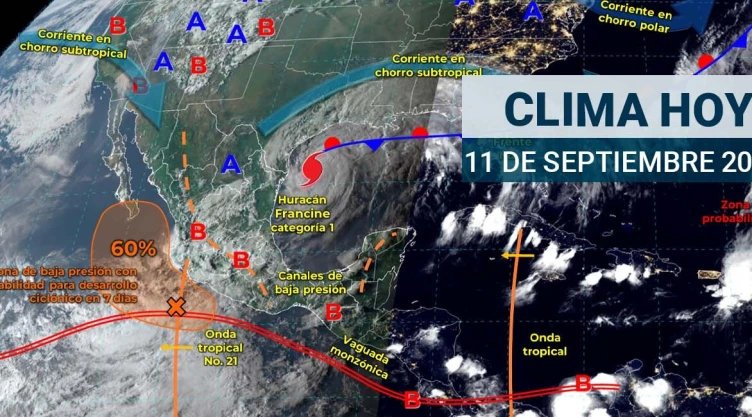 Ciclón tropical Francine se mueve peligrosamente al Golfo de México; así será el clima este 11 de septiembre