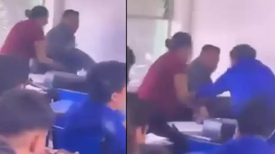 Padres de familia agreden a una maestra