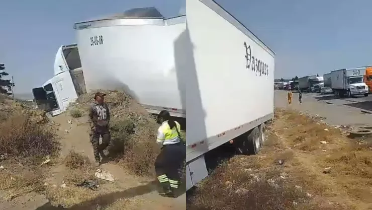 VIDEO: Tráiler se salió de la autopista Puebla-Orizaba tras accidente hoy; caos en caseta de Esperanza