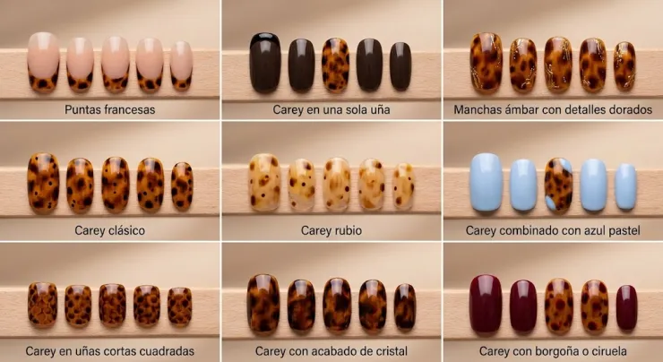 Uñas efecto carey