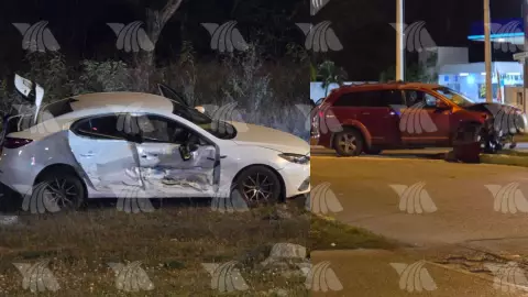 Fuerte CHOQUE en Caucel por volarse el alto; conductores quedaron prensados