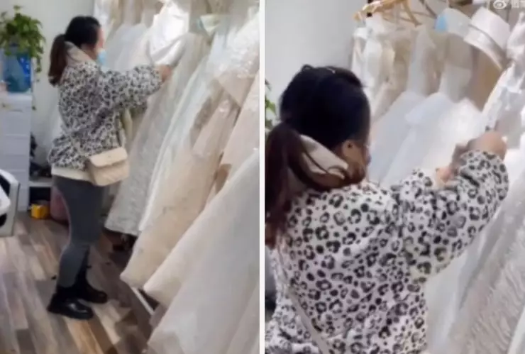 Video mujer destruyó vestidos 1.jpg