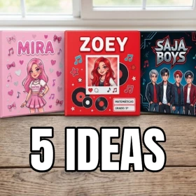 5 ideas para decorar carpetas escolares con personajes de KPop Demon Hunters