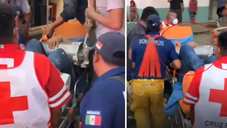 VIDEO_ Trabajador de obra queda atorado de su brazo en una maquinaria.jpg