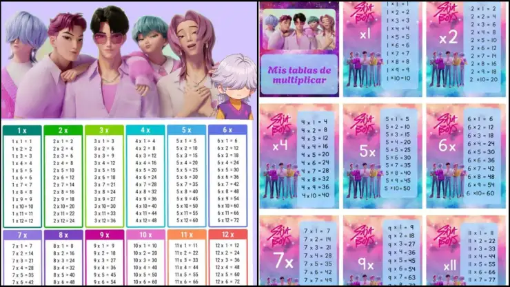 tablas de multiplicar Saja Boys
