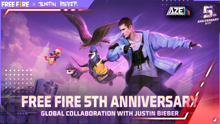 Justin Bieber llega a Free Fire