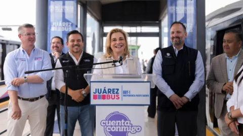 Maru Campos pone en marcha 9 estaciones más del BRT-1 en Ciudad Juárez