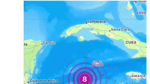 El movimiento telúrico se presentó la tarde de este 8 de febrero de 2025, en el Mar Caribe