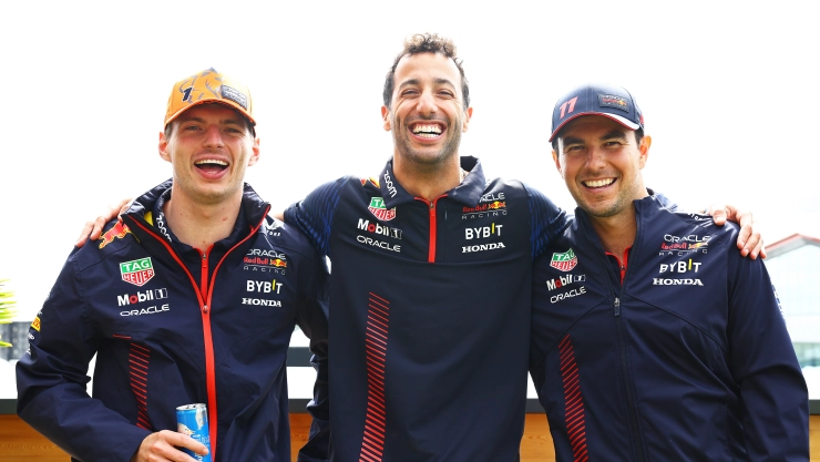 Mex Verstappen, Daniel Ricciardo y Checo Pérez