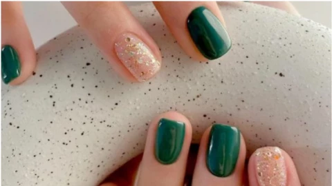 uñas verdes para navidad