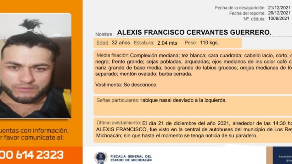 Alexis Cervantes basquetbolista desaparecido