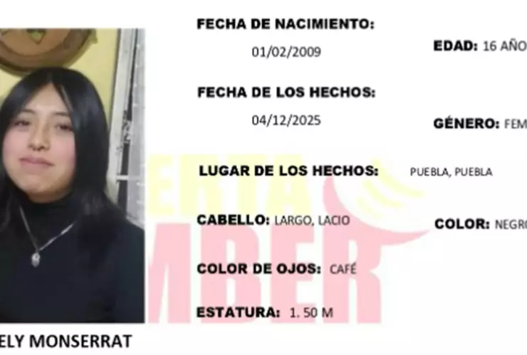 Activan Alerta Amber por la desaparición de Rely Monserrat de 16 años de edad