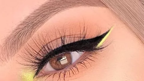 Los puntos de luz neón en los ojos ayudan a elevar el look