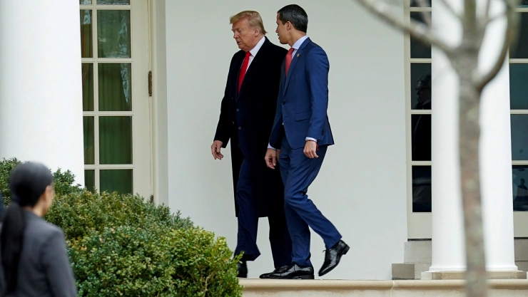 FILE PHOTO: U.S.  President Trump welcomes Venezuela’s opposition leader Guaido at the White House in Washington