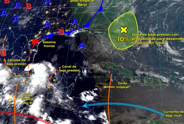 Desarrollo ciclónico en el Atlántico