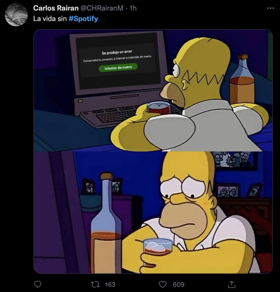 caida de spotify meme