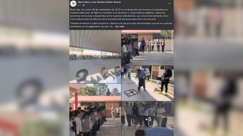 Maestros comparten en redes como quemaron celulares en Durango