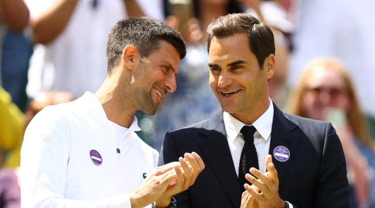 Roger Federer y Novak Djokovic en Wimbledon