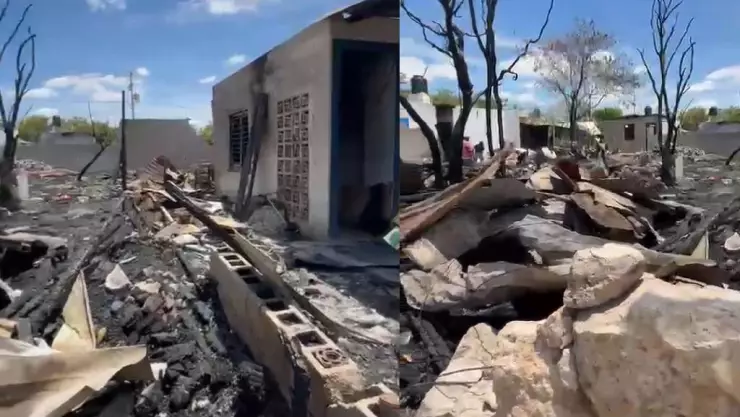 Tras fatídico INCENDIO en Dzununcán vecinos se reúnen para remover escombros; así luce el lugar