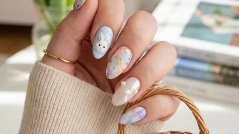 uñas pascua 2026 colores pastel