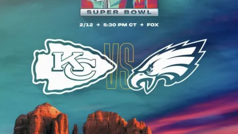 Los colores del logo del Super Bowl LVII coincidieron con los de Eagles y Chiefs