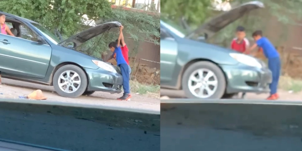 niños arreglan coche video