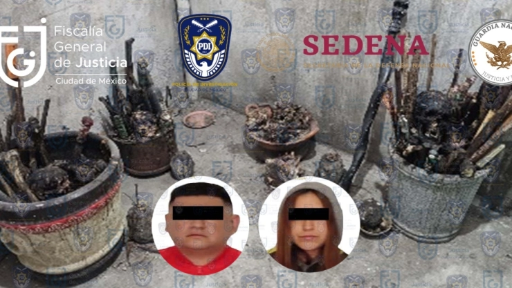 Encuentran altar con huesos humanos durante un cateo en Iztapalapa