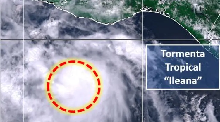 Tormenta tropical Ileana a 265 km de las costas de Oaxaca