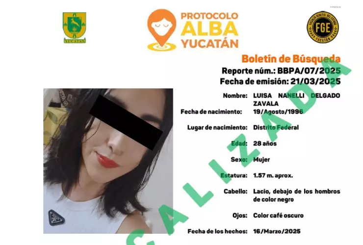 AL MOMENTO_ Localizan con vida a mujer tras activar Protocolo Alba en Yucatán.