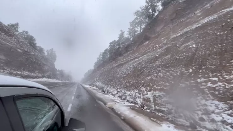 Primera nevada en carretera Mazatlán-Durango