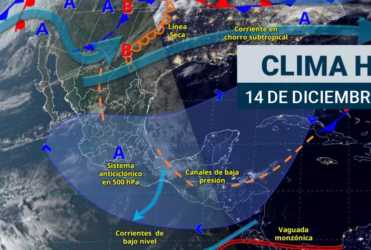 Consulta el pronóstico del clima para este sábado 14 de diciembre