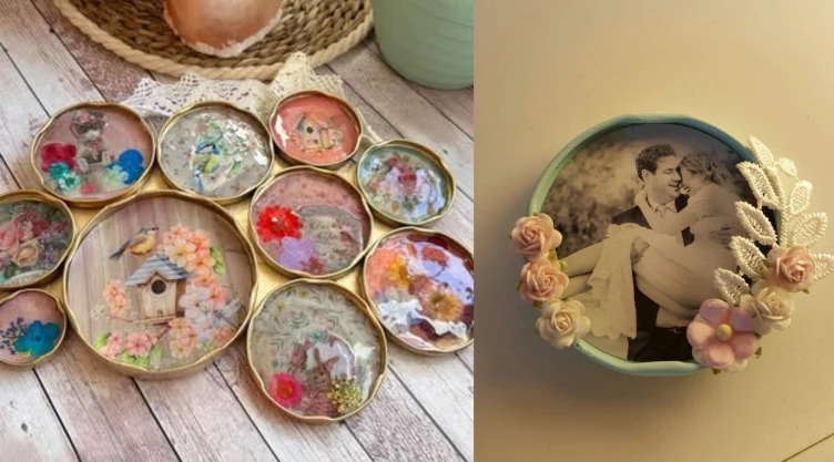 Cómo reciclar tapas de frascos de vidrio: 3 ideas de portarretratos para el refrigerador